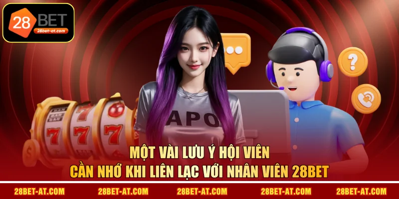 Một vài lưu ý hội viên cần nhớ khi liên lạc với nhân viên 28BET